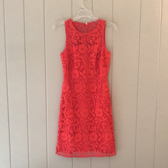 J. Crew Collection Red Lace Sheath Dress - Picture 2 of 8